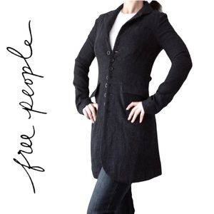 FREE PEOPLE small checkered wool jacket size 4 EUC